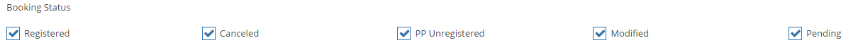 5. Booking Status Check Box Filter