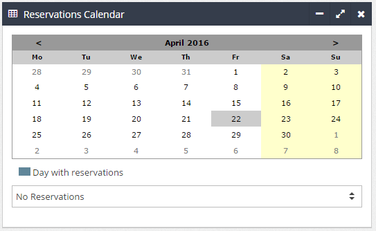 6. Reservations Calendar