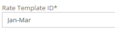 1. Rate Template ID