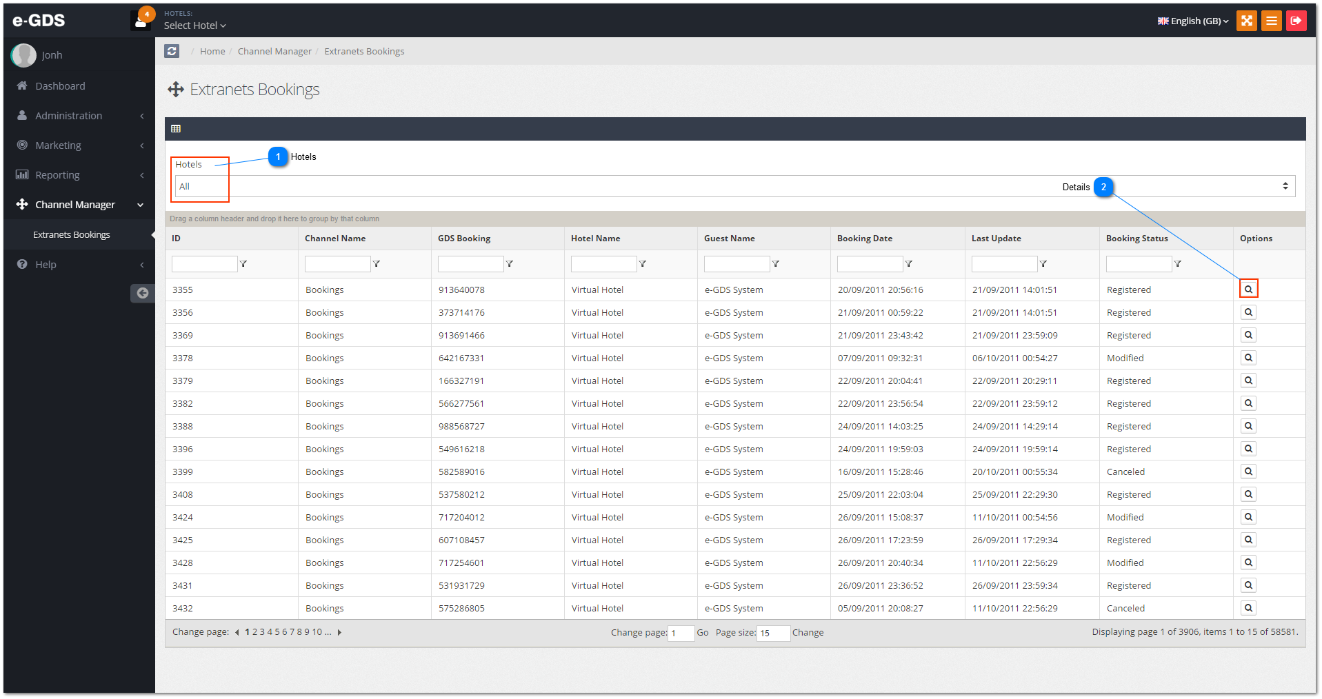 Extranets Bookings