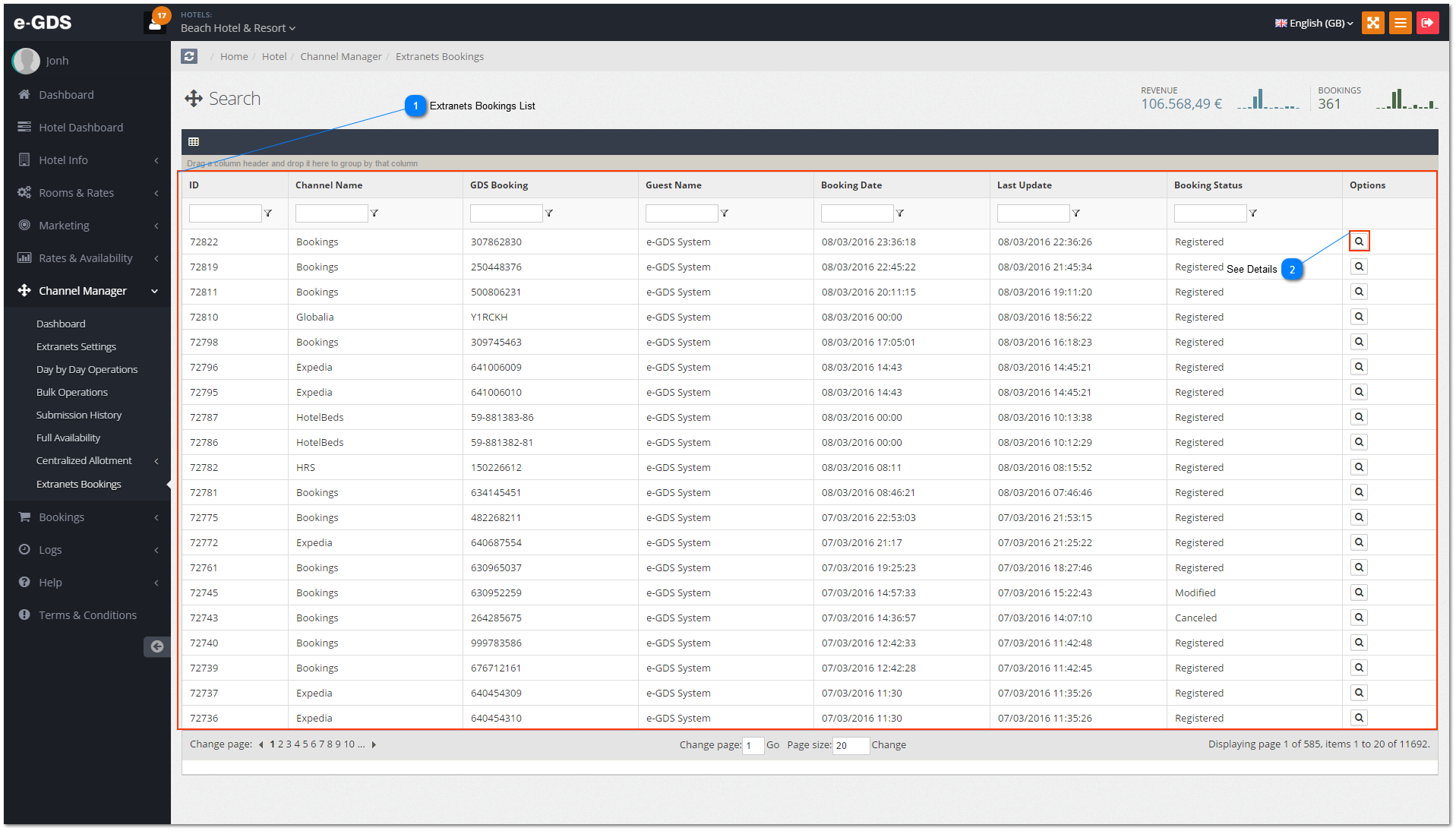 Extranets Bookings