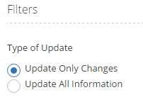 4. Filters » Type of Update